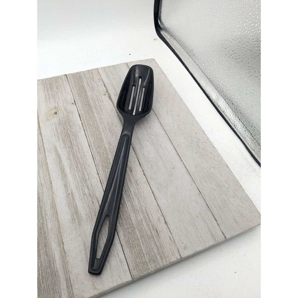 Black Nylon Plastic Slotted Spoon 11 1/4" Unbranded